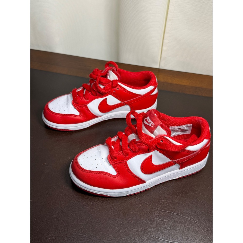 Nike Dunk Low University Red White Kids Sneakers FB9108-119 Size 1Y